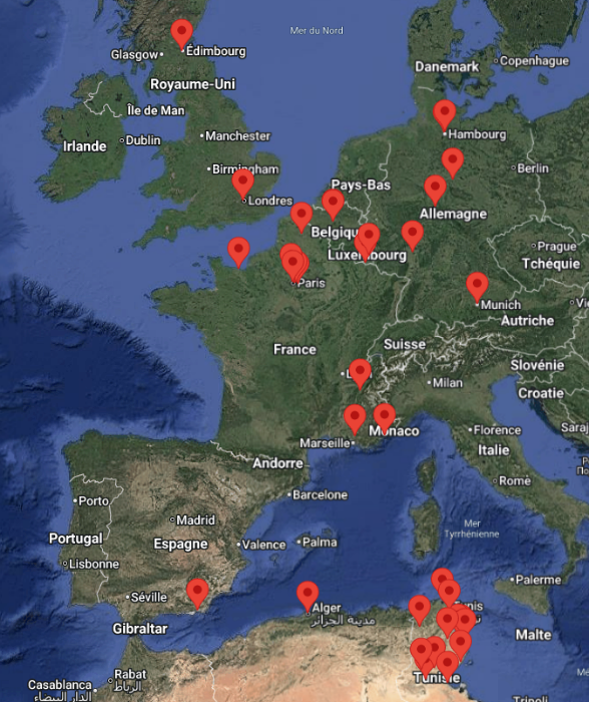 Carte de diffusion et de consultation du site par les copropriétaires
